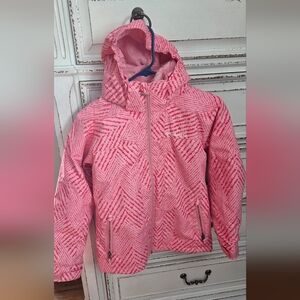 Columbia Kids Zigzag Pink Snow Coat. Girls size Medium 10-12. Like new